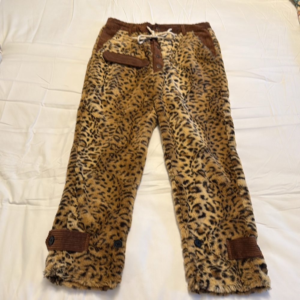 FrIed Rice NYC amazing furry leopard print pants Size 25